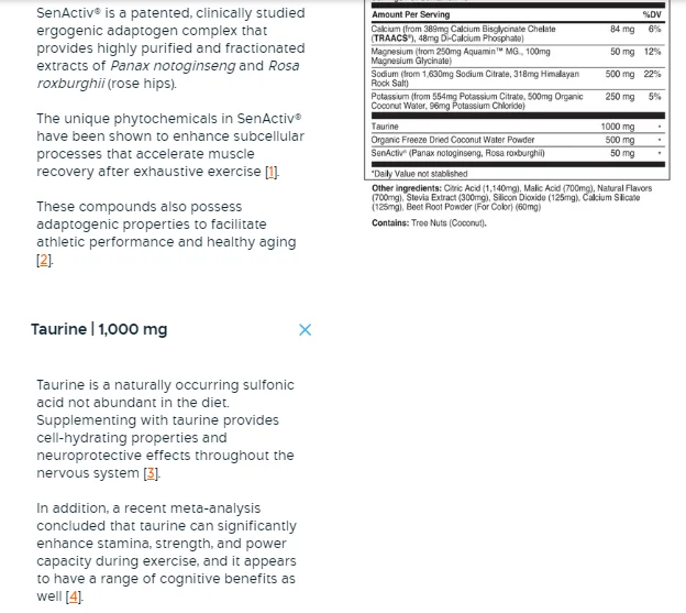 Transparent Labs Ingredient Breakdown -  