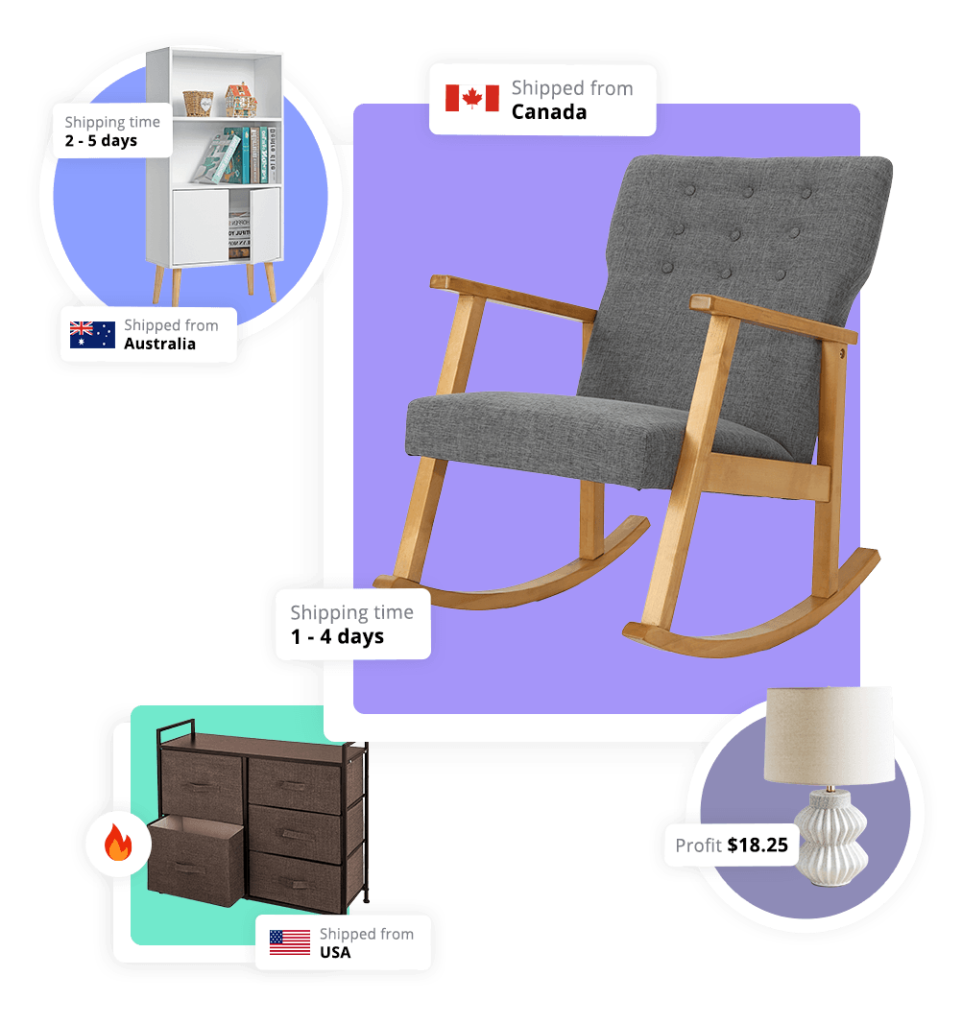 Dropshipping furniture products. Work with the best suppliers AppScenic