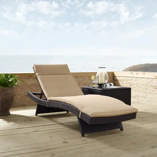 Biscayne Outdoor Wicker Chaise Lounge Mocha/Brown -   -  