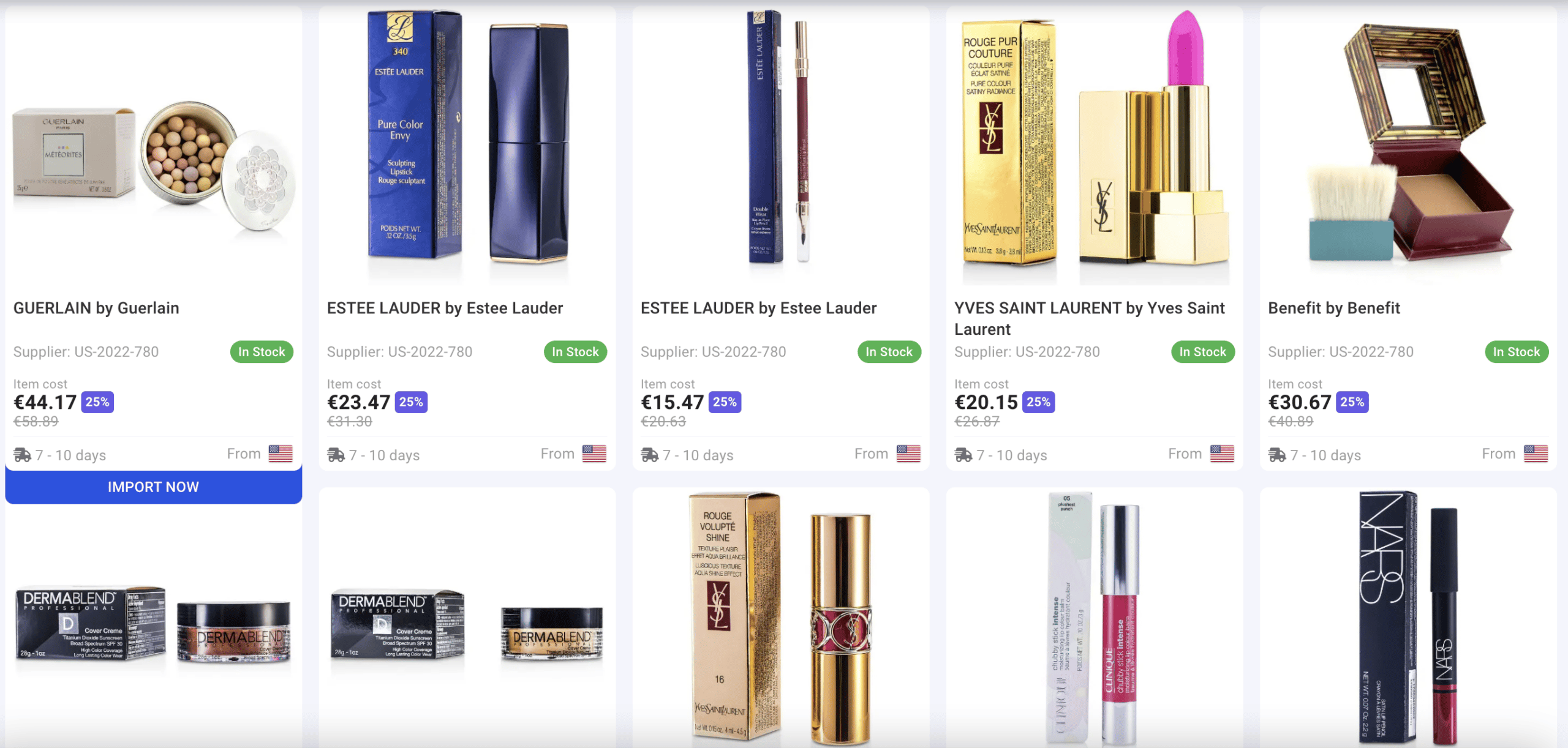 Makeup products on AppScenic
