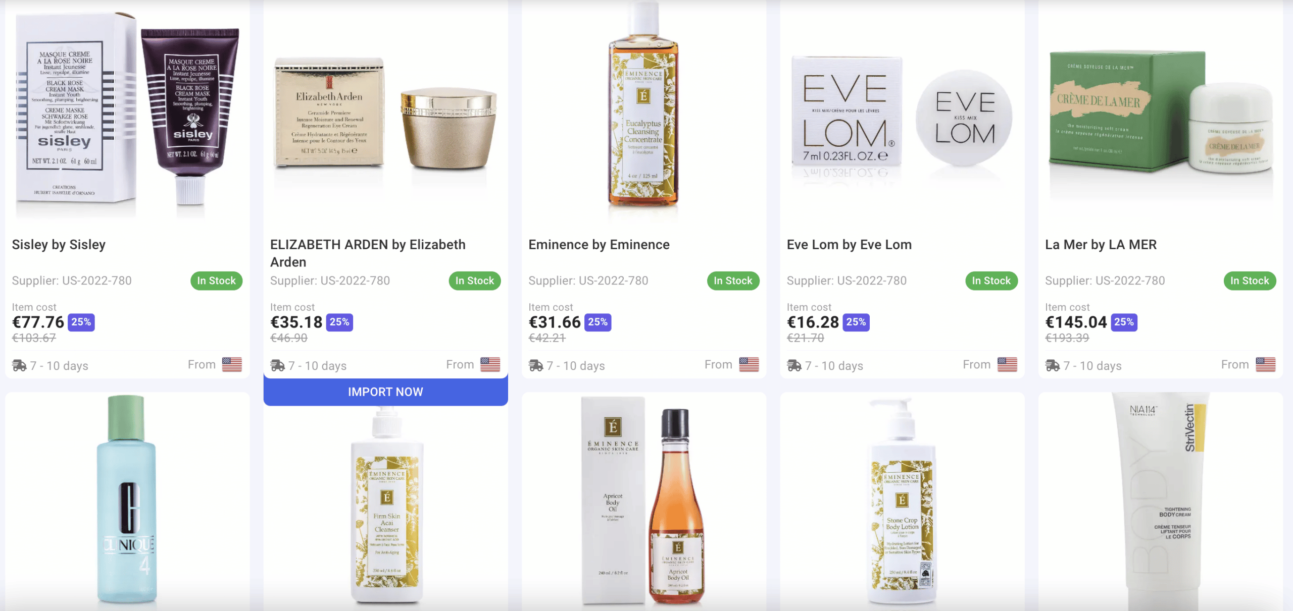 Skincare products on AppScenic